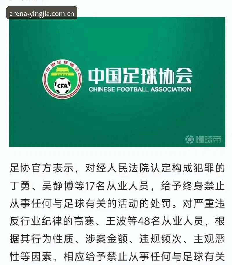 盈嘉体育投注平台 中国足协第三批禁足名单全面解析:17人终身禁赛,48人面临重罚